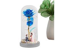 Illuminated In The Dome - LED Eternal Flower Lamp, Romantic Preserved Rose Ornament, Battery Operated , Glass Dome Decoration for Bedroom, Valentine's Day, Hot