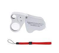 Illuminated Jewelry LED eye Loupe Magnifier with two lens, 60X, 12MM and 30X, 22MM with Kare and Kind retail package (60x and 30x, Silver/White)