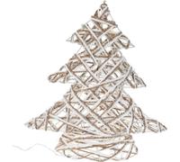 Illuminated Jute Christmas Tree With Glitter | Standing Tree Light with Warm White Led Lights | Light-up Christmas Ornament - 30cm