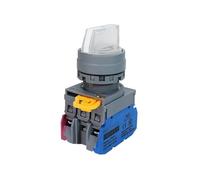 Illuminated Knob Rotary Switch FXBY6 Latching Self-Locking Power Start Switch 22mm 2/3 Position 1NO1NC with LED Light(White,3 P 1NO1NC_LATCHING_110V)