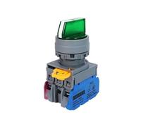 Illuminated Knob Rotary Switch FXBY6 Latching Self-Locking Power Start Switch 22mm 2/3 Position 1NO1NC with LED Light(Green,3 P 2NO_LATCHING_12V)