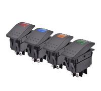 Illuminated LED Bar Light Car Boat Marine Toggle Rocker Switch 4pin 12V 24V 220V On Off DPST Button Switch 20Pcs(Green Light,12-24V)