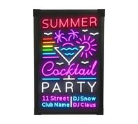 Illuminated LED Message Writing Board, 24''X16" Erasable Neon Effect Menu Sign Board with 7 Fluorescent Makers,18 Flashing Modes,for Homes, Shops, Restaurants as Decoration, Billboards, Blackboards