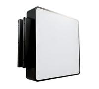 Illuminated LED Projecting Sign, Rounded Square 60x60cm Black, Double Sided Outdoor Business Wall Mounted Storefront Shop Sign