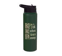 Illuminated Letter K P Medieval Art Initial Stainless Steel Insulated Water Bottle