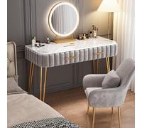 Illuminated Makeup Vanity Table with Adjustable Brightness, 3 Lighting Modes, 2 Spacious Drawers, Modern LED Mirror, Elegant Makeup Station for Stylish Home Decor