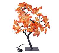 Illuminated Maple Tree 45cm Table Bonsai Tree String Lights, Tabletop Lamp Artificial Bonsai Tree Lamp with Maple Leaves for Christmas Thanksgiving Decor(#1)