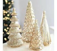 Illuminated Mer-cury Acrylic Christmas Tree, 5 Pieces Led Christmas Trees Set, Acrylic Tree With Lights Holiday Decoration For Party Desk Table Fireplace Home Decor