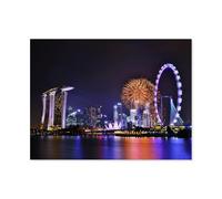 Illuminated night view of Singapore，Jigsaw Puzzles Puzzle 1000 Piece Paper Adults Puzzles Child Adult Kids Childrens Gift Games（38x26cm）-N80