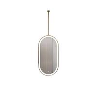 Illuminated Oval Double-Sided Bathroom Mirror with LED Wall-Mounted Metal Coat Rack Available in d/White/Black 40x70cm - Slish Home Decor