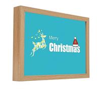 Illuminated Painting USB Powered Wall Picture Christmas Style Wood Three Color Changing Modes for Bedside (A4)