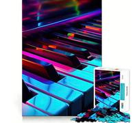 Illuminated Piano Keys Jigsaw for Teenagers1000 Pieces Pastime Game Precise Connection Home Play Birthday Gift (50x75cm)