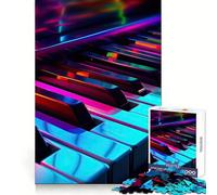 Illuminated Piano Keys Jigsaw for Teenagers1000 Pieces Pastime Game Precise Connection Home Play Birthday Gift (50x75cm)