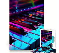 Illuminated Piano Keys Jigsaw Puzzle for Adults 1000 Pieces Brain Think Snug Cut Real Challenge Unique Gift (38x52cm)