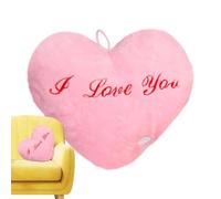 Illuminated Pillow Heart Shaped LED Lighting 14 Inch Filled Night Light Valentine's Day Pillow for Couch, Chair and Bed