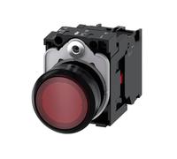 Illuminated push button, 22 mm, round, plastic, red, push button, flat, keyed, with bracket, 1NC, LED module with integrated LED AC/DC 24 V, screw terminal connection, 3SU1102-0AB20-1CA0