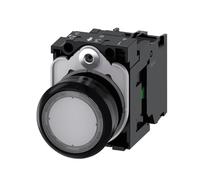 Illuminated push button, 22 mm, round, plastic, transparent, push button, flat, keyed, with bracket, 1S, LED module with integrated LED AC/DC 24 V, screw terminal connection, 3SU1102-0AB70-1BA0