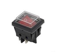 Illuminated Rocker Switch 2 Position 4 Pins Power ON OFF Switch for Industrial Equipment Commercial Appliances 16A 250VAC 20A 125VAC Waterproof Red