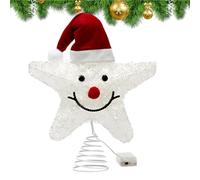 Illuminated Star for the Christmas Tree - Christmas Tree Topper Pentagonal Poinsettia - Battery Operated Decoration for Party Birthday Living Room | New Year Birthday Party Decoration