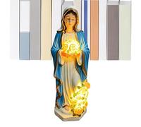 Illuminated Statue - Virgin Mary Sculpture with USB Powered Lighting | Illuminated Statue Of The Holy Virgin Mary - For Back Garden, Yard, Gardens, Path, Path, Pedestrian Passage, Garage And