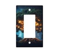 Illuminated Tree Light Switch Cover Plate, Magical Glowing Tree Design for Home Decor, Nature Themed Wall Plate, Standard Size, Ideal for All Seasons Single Rocker