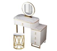 Illuminated Vanity Set with Mirror 70cm Makeup Table & Padded Stool 3 Lighting Modes White Dressing Table for Bedroom Elegant Makeup Station