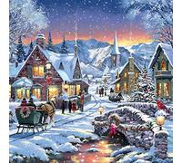Illuminated Victorian Village Art Xmas Charity Christmas Cards Pack (5 Cards,1 Design) British Heart Foundation