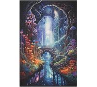 Illuminated Vivid Enchantment 500 Piece Wooden Jigsaw Puzzle for Adults Elderly, Family Activity Art Home Decor Gift, 20.5x15 Inch