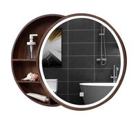 Illuminated Wall-Mounted Bathroom Cabinet Wooden with Tri-Color Lights Smart LED Mirror Ele & Functal Design Easy One-k Adjustment for Modern Bathrooms