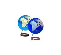 Illuminated World Globe 33cm diameter Wooden Base - XL Large -2 in 1 Light up Globe - Self Assembled - Sapphire