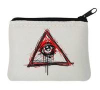 Illuminati All Seeing Eye New World Order Neoprene Coin Purse Pouch 10x11cm White