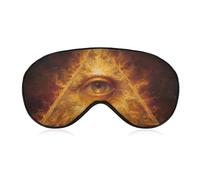 Illuminati Eye Burning Flames Blackout Sleep Mask for Side Sleeper Soft Covers for Travel Essentials Nap