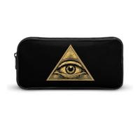 Illuminati Eye of Secret Simple Pencil Case Big Capacity Pouch Box Travel Makeup Bag