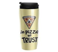 Illuminati in Pizza We Trust Coffee Cup Reusable Travel Mug Double Wall Thermal Insulated with Lid Hot Cold Drinks