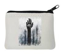 Illuminati New World Order I See All Neoprene Coin Purse Pouch 10x11cm White