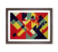 Illuminating Abstract Art H1022 Framed Print for Living Room Bedroom Home Office Décor, Wall Art Picture Ready to Hang, Walnut A4 Frame (34 x 25 cm)