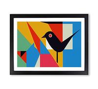 Illuminating Abstract Bird H1022 Framed Print for Living Room Bedroom Home Office Décor, Wall Art Picture Ready to Hang, Black A4 Frame (34 x 25 cm)