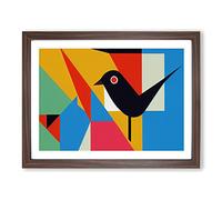 Illuminating Abstract Bird H1022 Framed Print for Living Room Bedroom Home Office Décor, Wall Art Picture Ready to Hang, Walnut A2 Frame (64 x 46 cm)