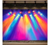 Illumination Station Backdrop, 2026 VBS Banner, Rainbow Spotlight Photography Background for Vacation Bible School, Church Event, Kids Party Decor,10X8FT