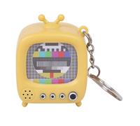 Illumination Voice Retro TV Key Ring Miniature Sturdy Keychain Novelty Vintage Lover Retro Talking Light Up Keychain, フリーサイズ