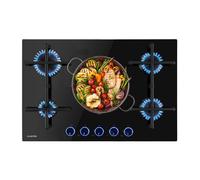 Illuminosa 75cm Gas hob 5 burners Black
