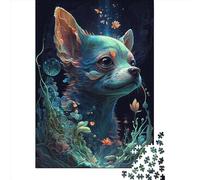 Illusion Chihuahua Dog Paper Jigsaw Puzzle for Adults 1000 Piece Puzzles for Teenagers Creative Jigsaw Puzzles Family Challenging Games Toys 1000pcs (38x26cm)