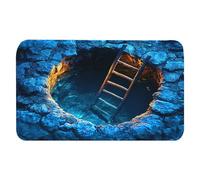 Illusion Deep Well Rugs - Non Slip 3D Hole Rugs Set | Floor Mats For Bathroom, Illusion Floor Rug Set, Absorbent Bath Mats For Home, Apartment, Kitchen, Workplace, Inside, Outside, Shower, Tub, Toile