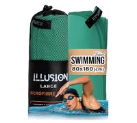 illusion Extra Large Microfibre Towel (80x180 cm) - Compact, Lightweight & Fast Drying Towel. Perfect Gym, Travel, and Swimming Towels for Adults. Ideal for Post-Workout Showers and After Swimming