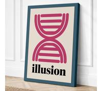 Illusion Hourglass Geometric Canvas Wall Art Print 24x16 Inch (61 x 41 cm)