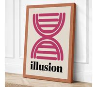 Illusion Hourglass Geometric Canvas Wall Art Print 24x16 Inch (61 x 41 cm)