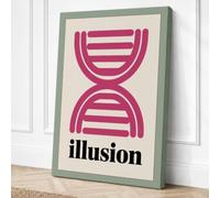 Illusion Hourglass Geometric Canvas Wall Art Print 24x16 Inch (61 x 41 cm)