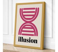 Illusion Hourglass Geometric Canvas Wall Art Print 24x16 Inch (61 x 41 cm)