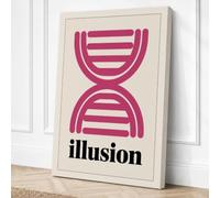 Illusion Hourglass Geometric Canvas Wall Art Print 30x20 Inch (76 x 51 cm)