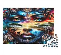 Illusion Jigsaw Puzzles 1000 Piece Recycled Paper for Adults Face Puzzle Hard Challenge Home Decoration Great Gift Idea 52x38cm/1000pcs